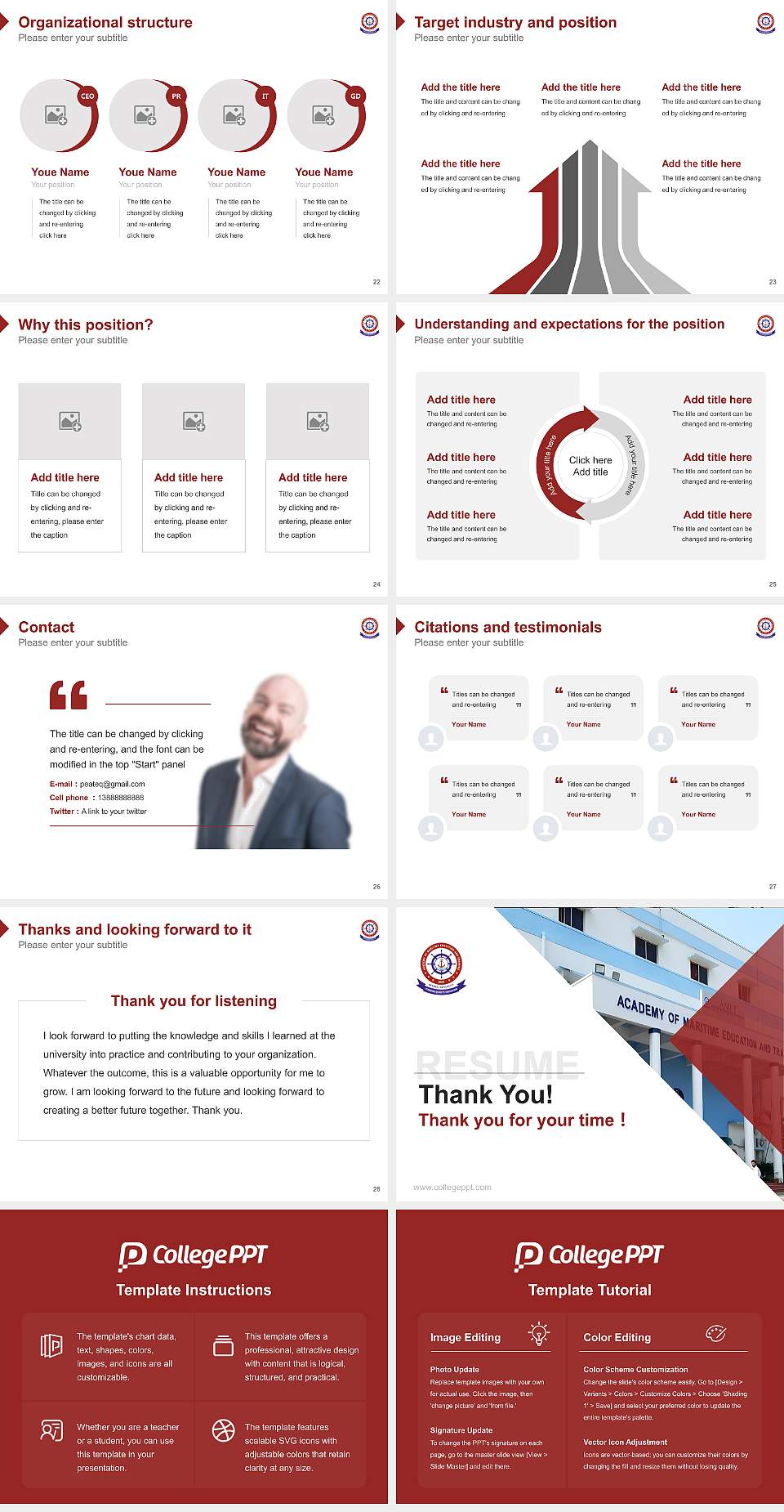 Academy of Maritime Education and Training Resume PPT Template4:3 ratio PPT effect preview image4