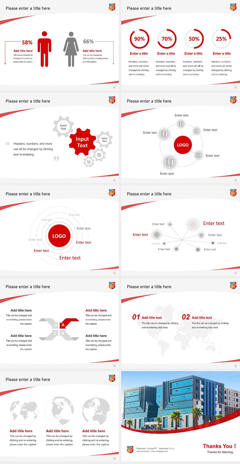 Apex University Course/Courseware Creation PPT Template4:3 ratio PPT effect preview image4