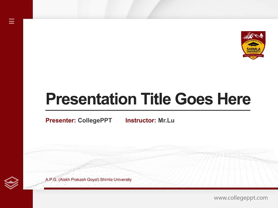 A.P.G. (Alakh Prakash Goyal) Shimla University Thesis Proposal/Graduation Defense PPT Template4:3 ratio PPT effect preview image5