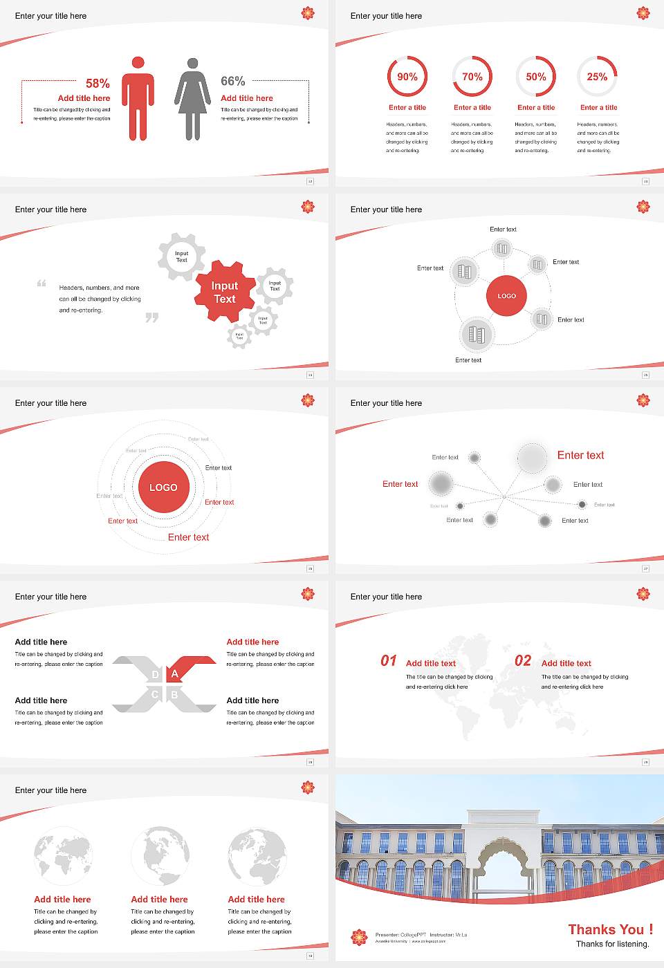 Avantika University Course/Courseware Creation PPT Template16:9 ratio PPT effect preview image4