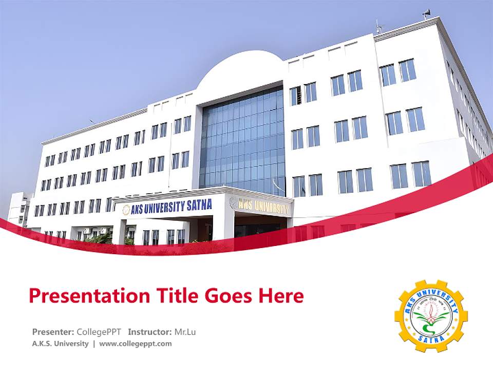 A.K.S. University Course/Courseware Creation PPT Template4:3 ratio PPT effect preview image5