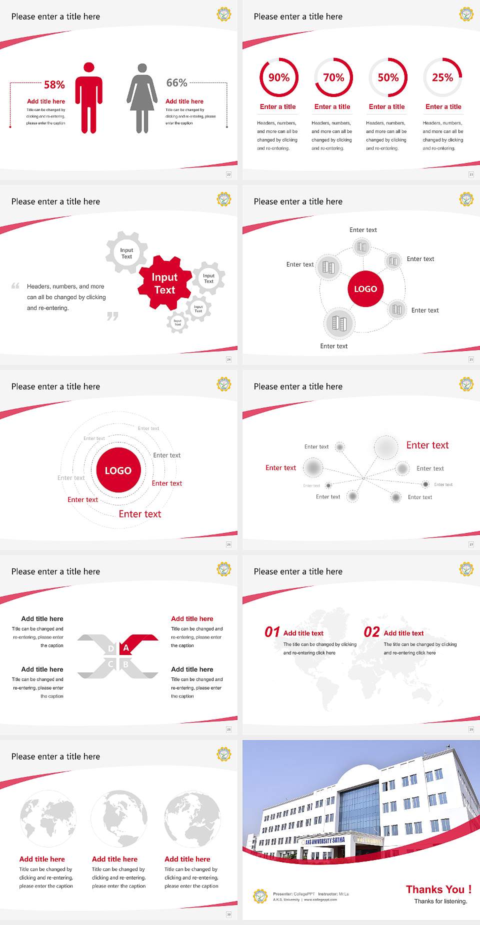 A.K.S. University Course/Courseware Creation PPT Template4:3 ratio PPT effect preview image4