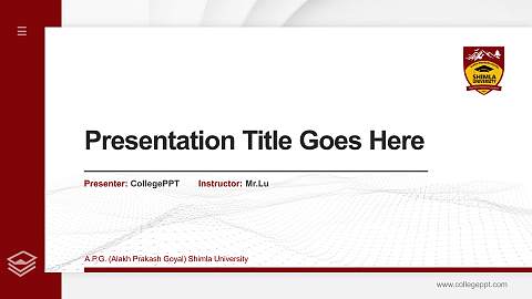 A.P.G. (Alakh Prakash Goyal) Shimla University Thesis Proposal/Graduation Defense PPT Template