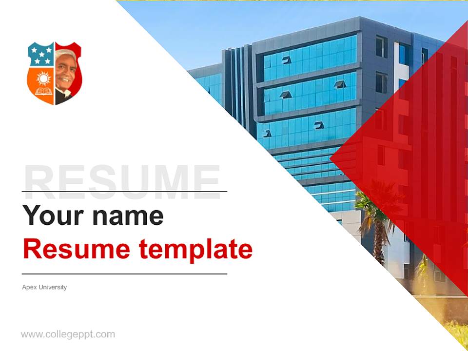 Apex University Resume PPT Template4:3 ratio PPT effect preview image5