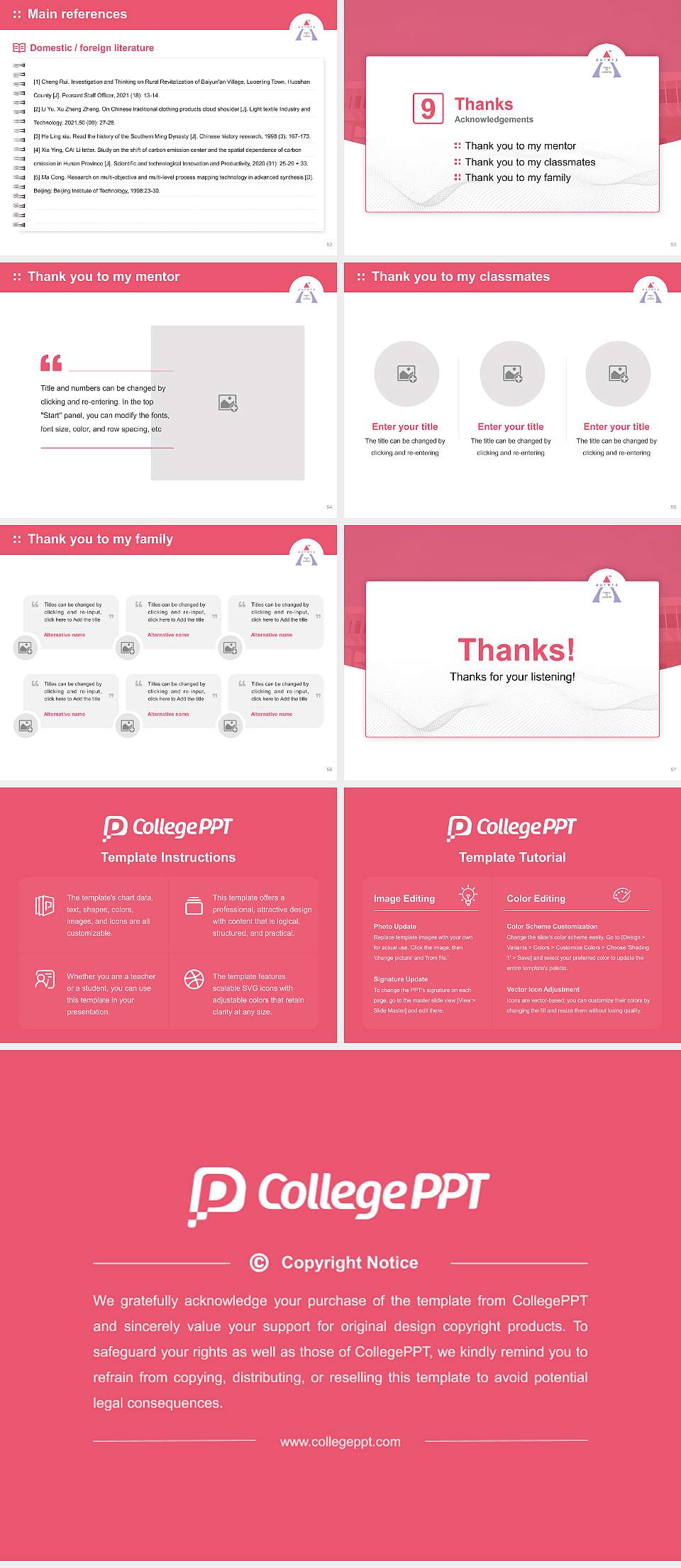 Aurora Higher Education & Research Academy Graduation Thesis Defense PPT Template4:3 ratio PPT effect preview image7