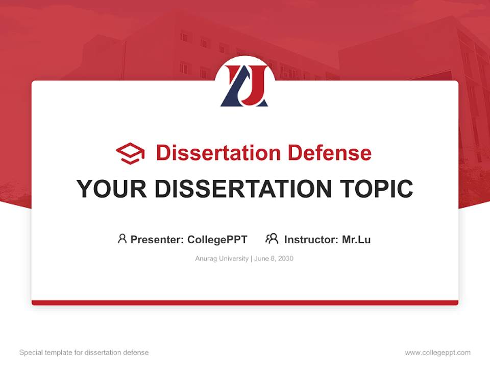 Anurag University Graduation Thesis Defense PPT Template4:3 ratio PPT effect preview image7