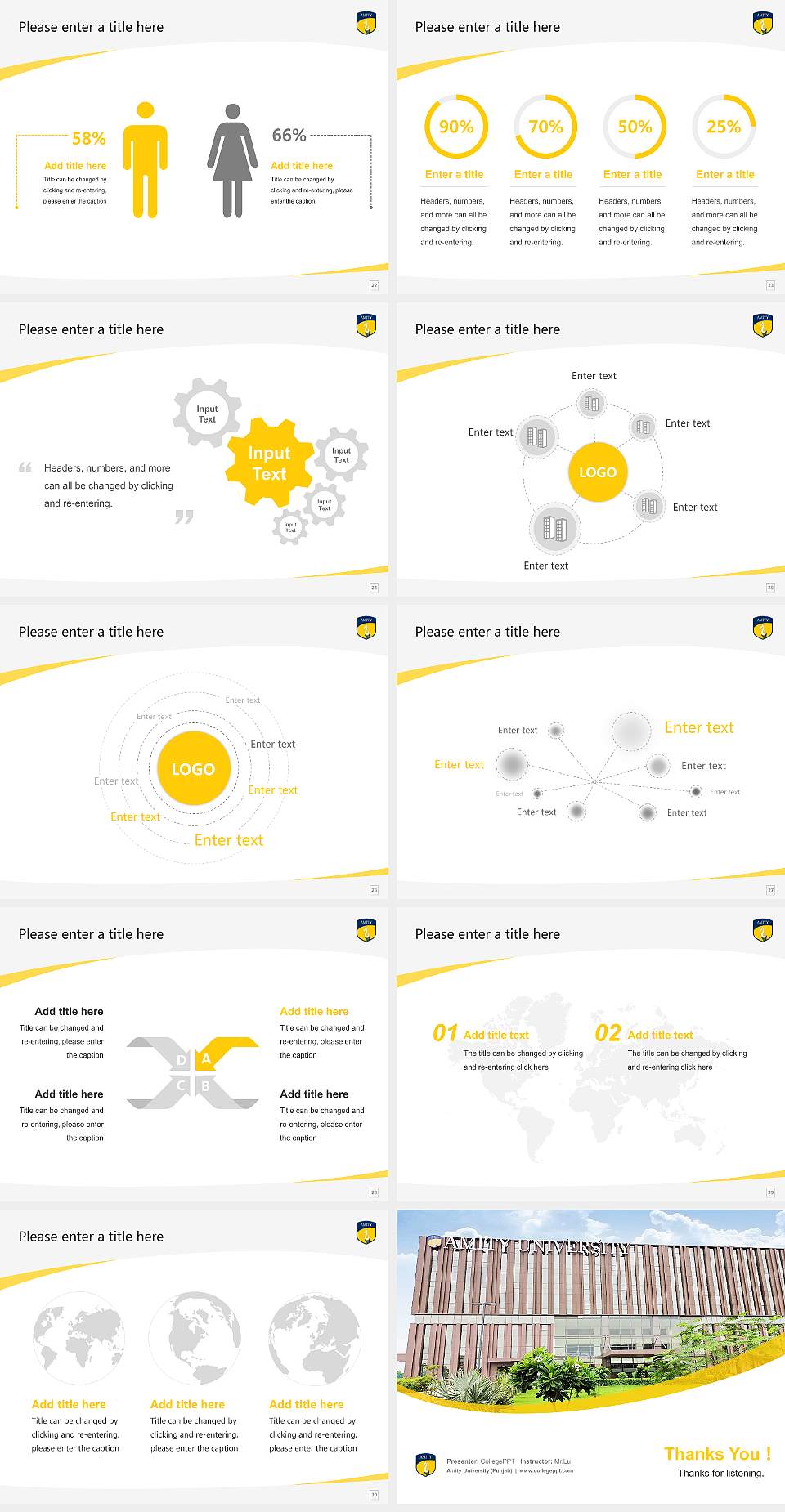 Amity University (Punjab) Course/Courseware Creation PPT Template4:3 ratio PPT effect preview image4