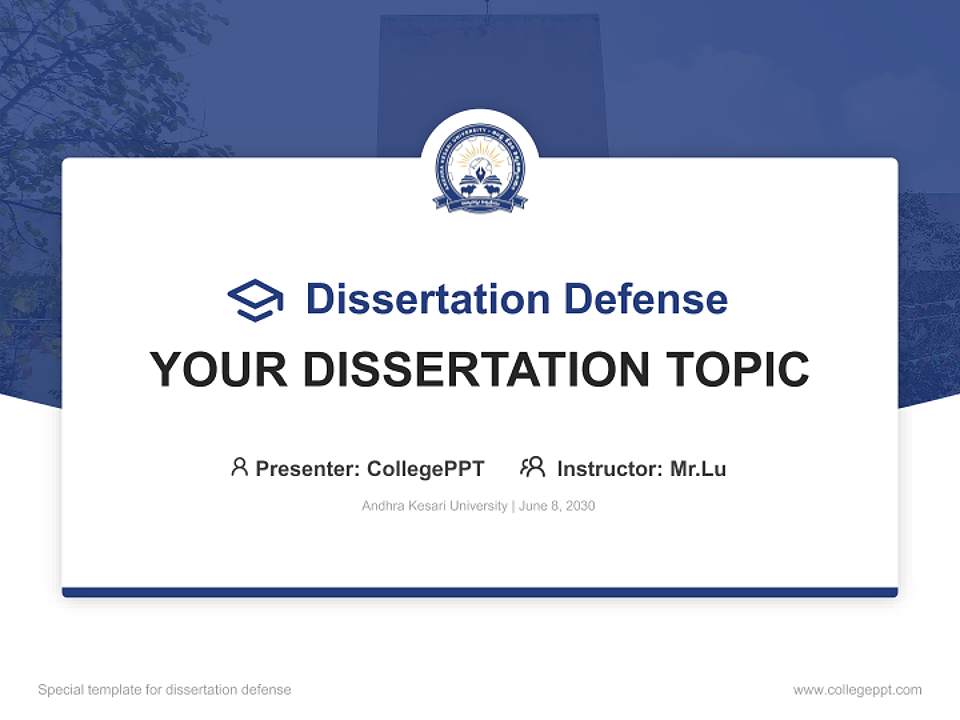 Andhra Kesari University Graduation Thesis Defense PPT Template4:3 ratio PPT effect preview image7
