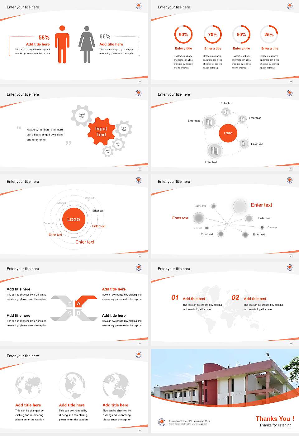 Assam Women ‘s University Course/Courseware Creation PPT Template16:9 ratio PPT effect preview image4