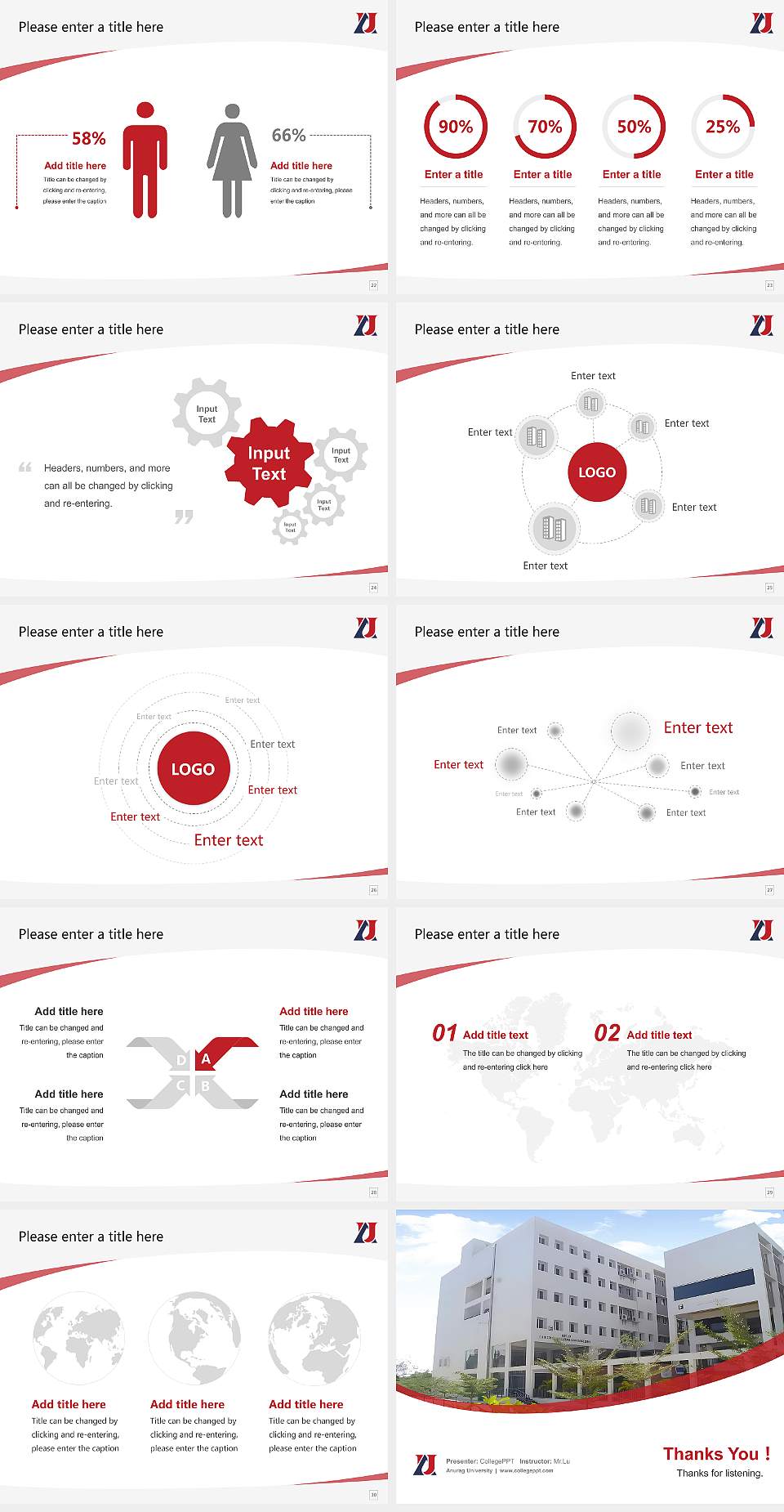 Anurag University Course/Courseware Creation PPT Template4:3 ratio PPT effect preview image4