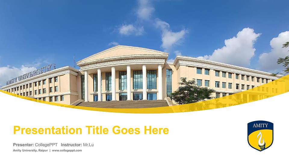 Amity University, Raipur Course/Courseware Creation PPT Template16:9 ratio PPT effect preview image