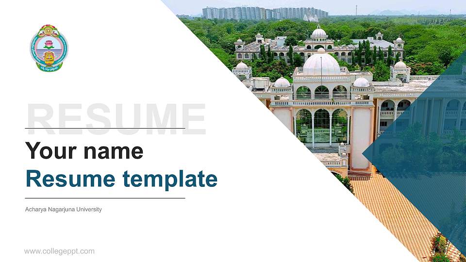 Acharya Nagarjuna University Resume PPT Template16:9 ratio PPT effect preview image