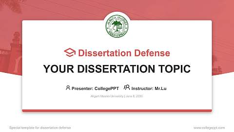 Aligarh Muslim University Graduation Thesis Defense PPT Template