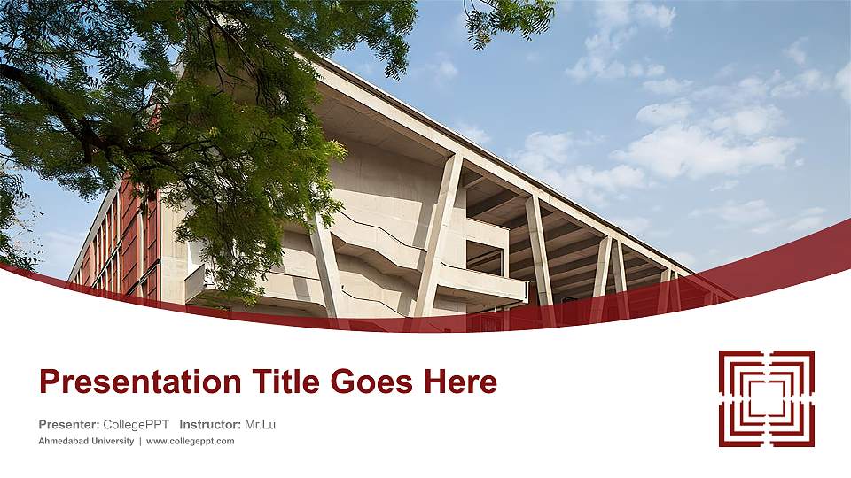 Ahmedabad University Course/Courseware Creation PPT Template16:9 ratio PPT effect preview image