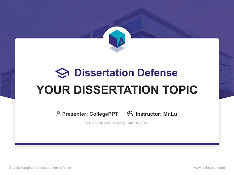 ATLAS SkillTech University Graduation Thesis Defense PPT Template4:3 ratio PPT effect preview image7