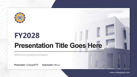 AURO University of Hospitality and Management Academic Presentation/Research Findings Report PPT Template