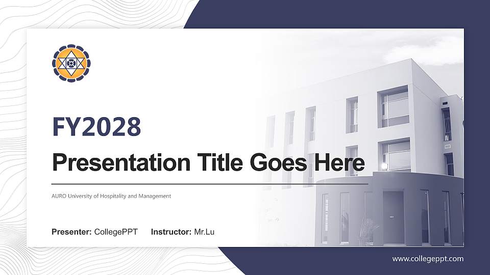 AURO University of Hospitality and Management Academic Presentation/Research Findings Report PPT Template16:9 ratio PPT effect preview image