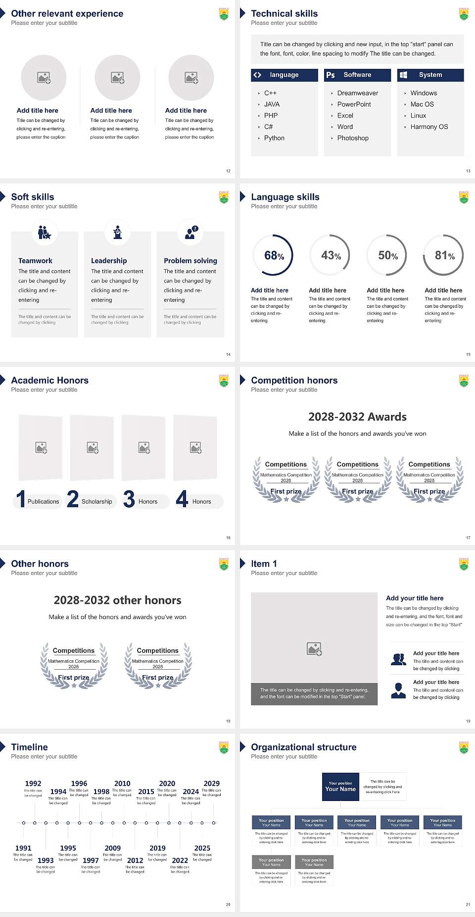 Apex Professional University Resume PPT Template4:3 ratio PPT effect preview image3