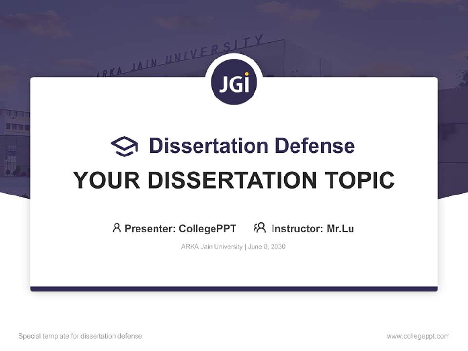 ARKA Jain University Graduation Thesis Defense PPT Template4:3 ratio PPT effect preview image7