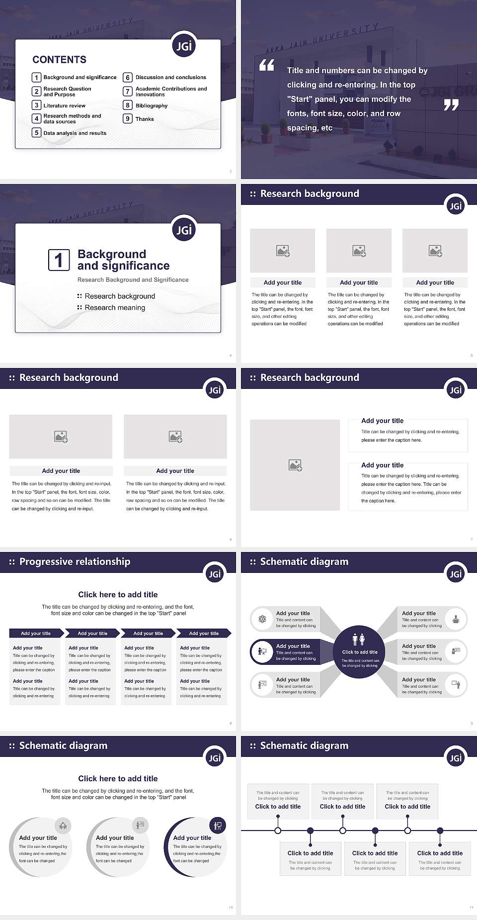 ARKA Jain University Graduation Thesis Defense PPT Template4:3 ratio PPT effect preview image2