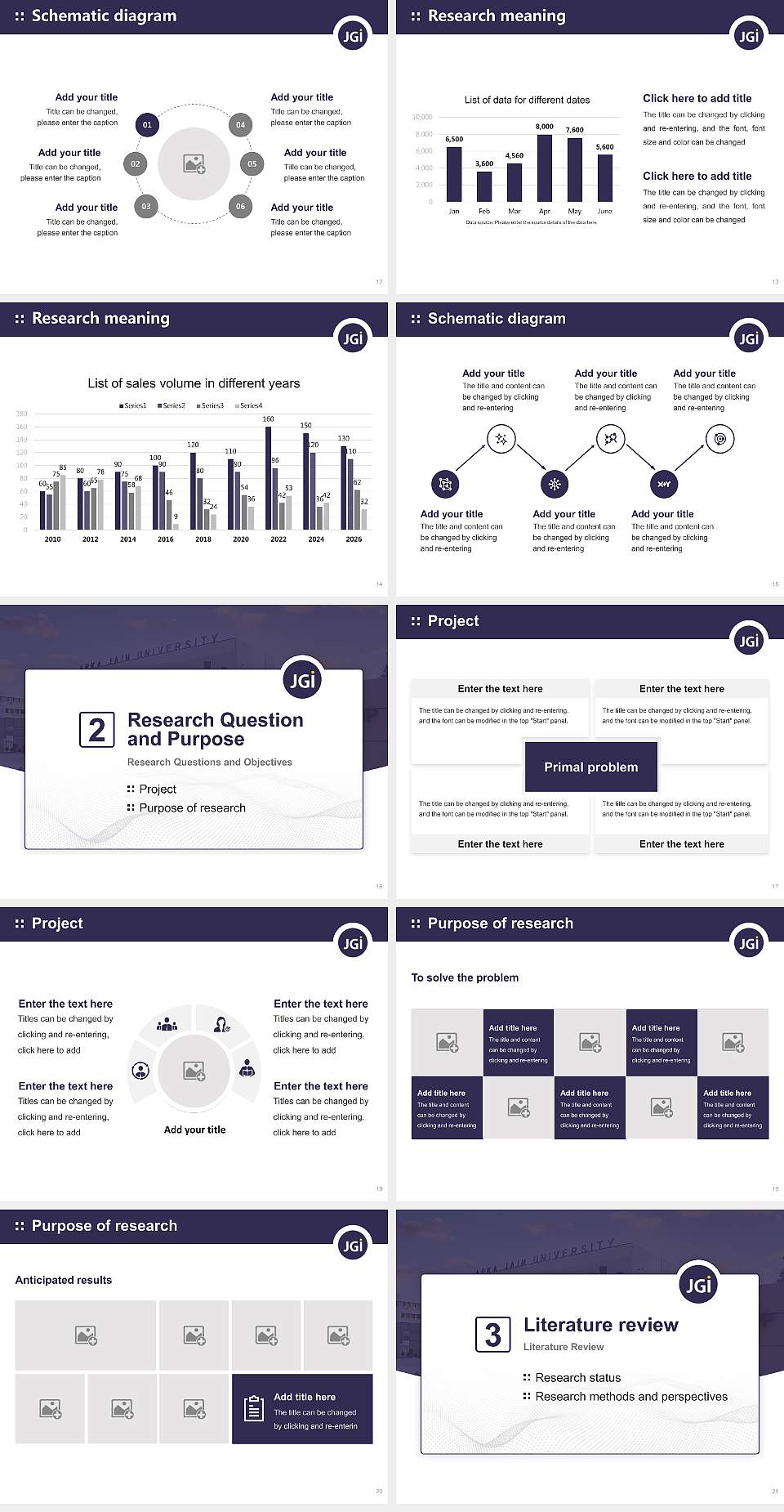 ARKA Jain University Graduation Thesis Defense PPT Template4:3 ratio PPT effect preview image3