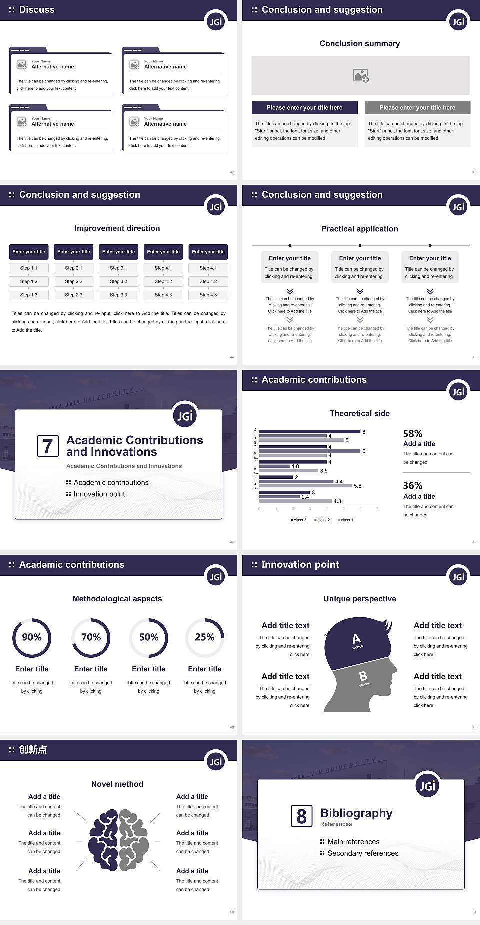 ARKA Jain University Graduation Thesis Defense PPT Template4:3 ratio PPT effect preview image6