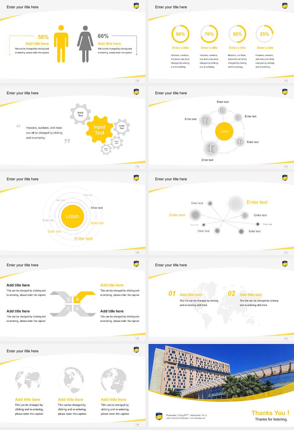 Amity University, West Bengal Course/Courseware Creation PPT Template16:9 ratio PPT effect preview image4
