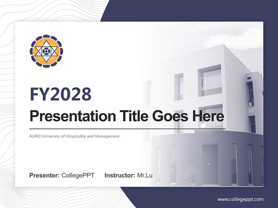 AURO University of Hospitality and Management Academic Presentation/Research Findings Report PPT Template4:3 ratio PPT effect preview image5