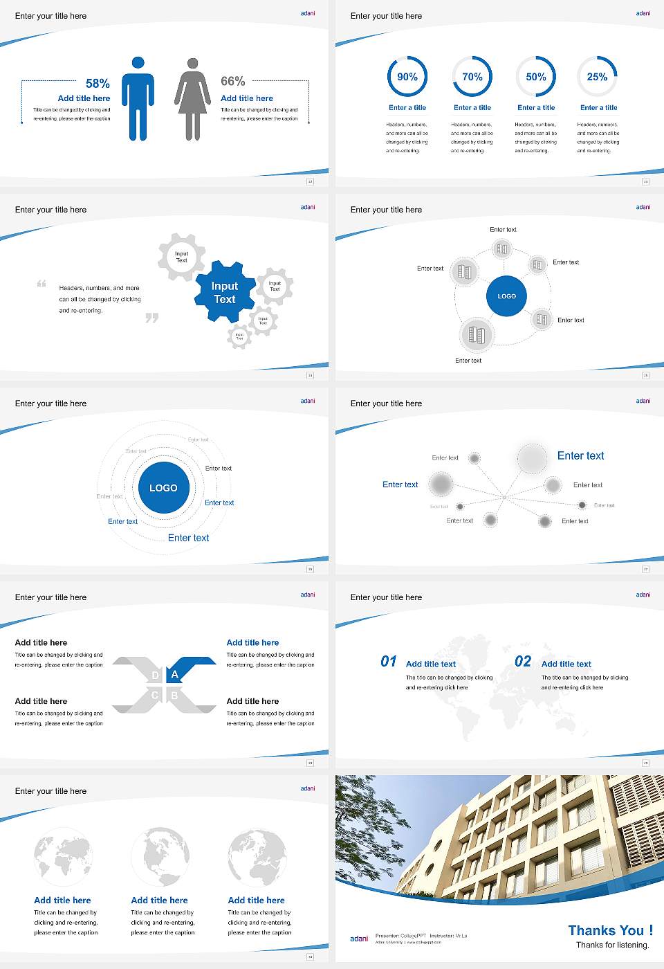 Adani University Course/Courseware Creation PPT Template16:9 ratio PPT effect preview image4
