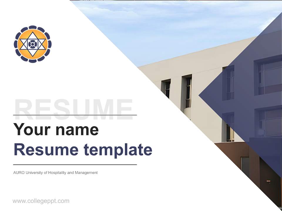 AURO University of Hospitality and Management Resume PPT Template4:3 ratio PPT effect preview image5