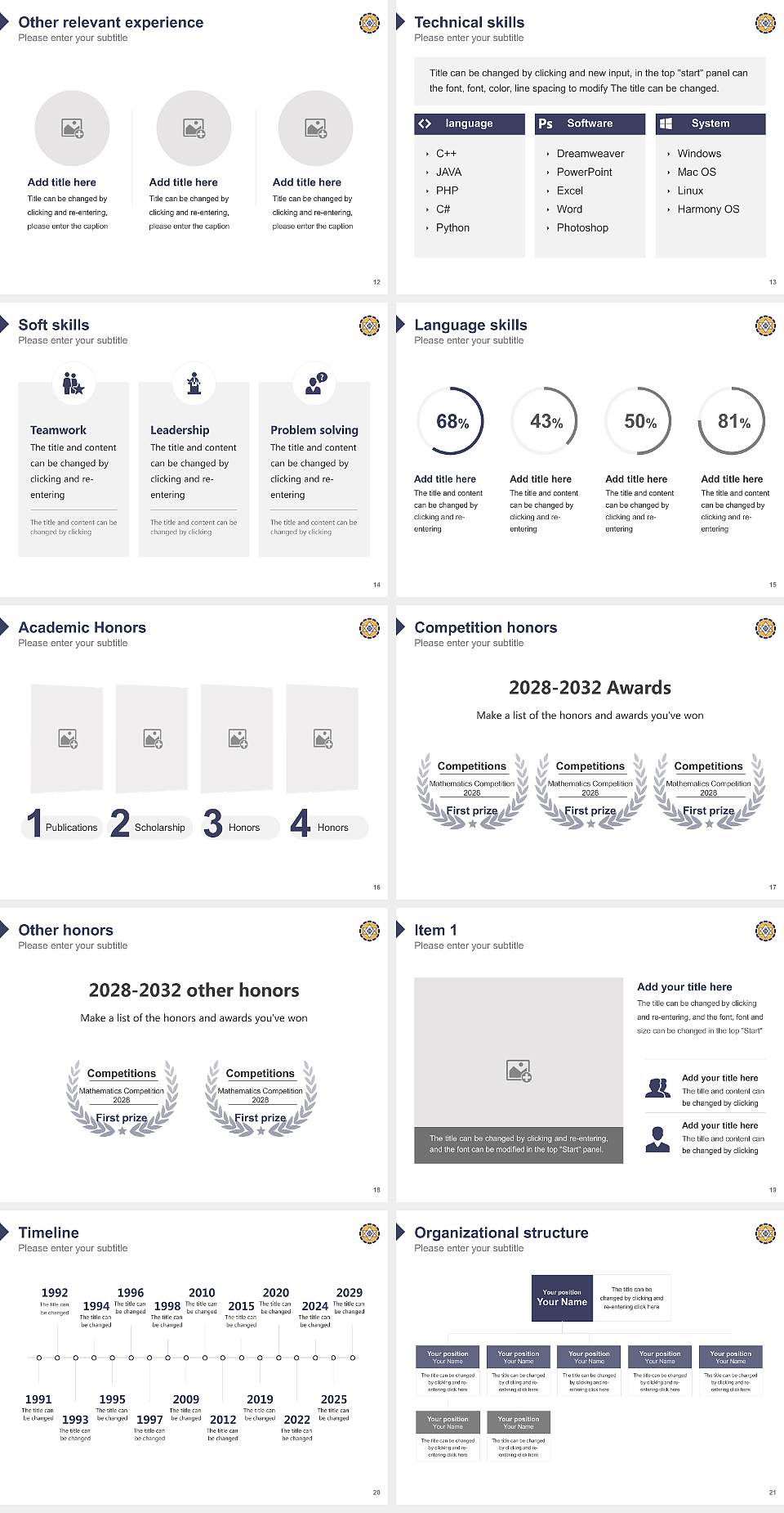 AURO University of Hospitality and Management Resume PPT Template4:3 ratio PPT effect preview image3