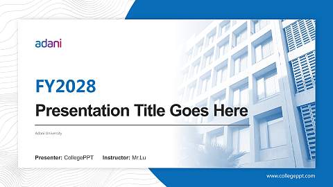 Adani University Academic Presentation/Research Findings Report PPT Template