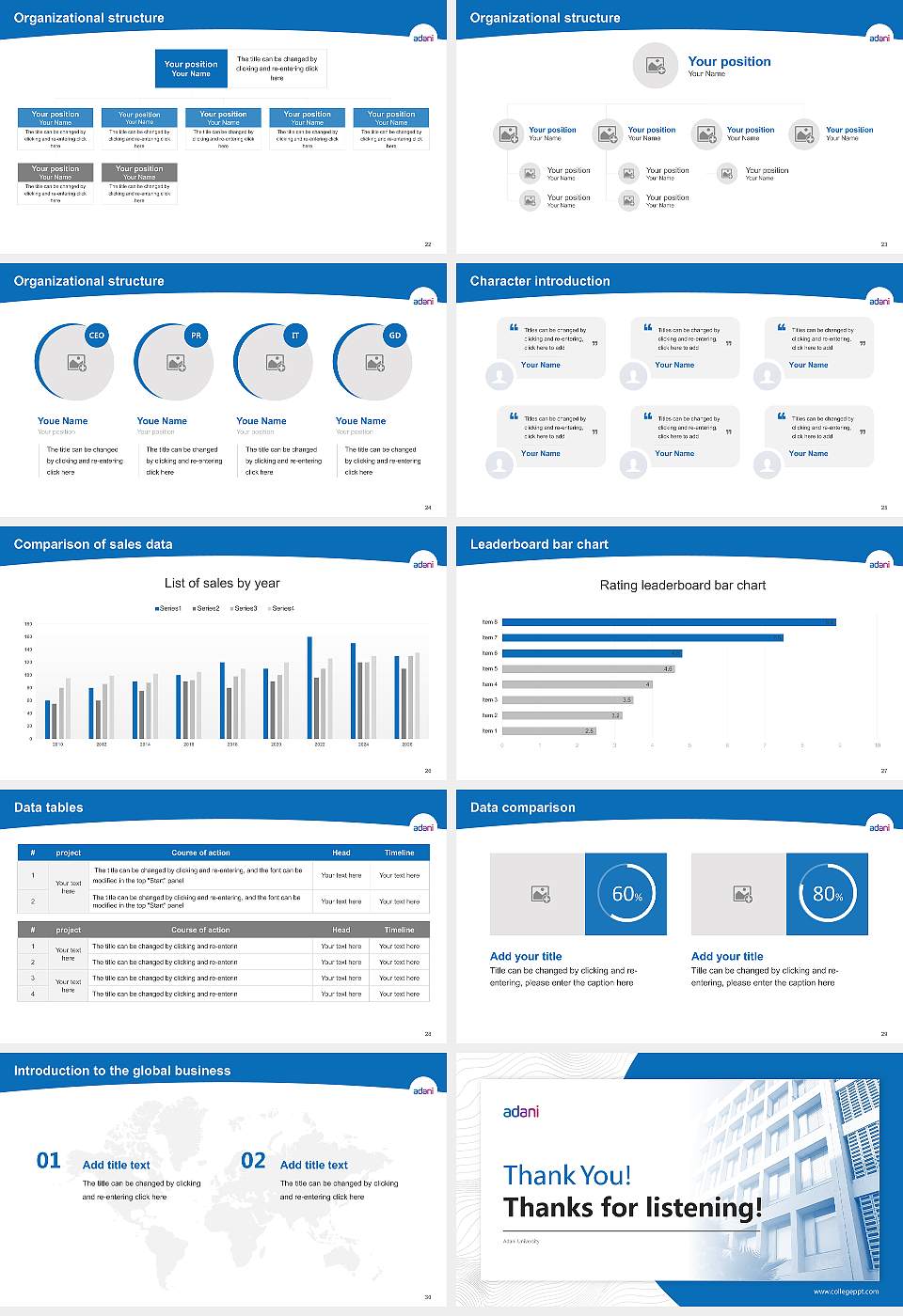 Adani University Academic Presentation/Research Findings Report PPT Template16:9 ratio PPT effect preview image4