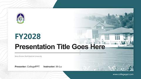 Baba Ghulam Shah Badshah University Academic Presentation/Research Findings Report PPT Template