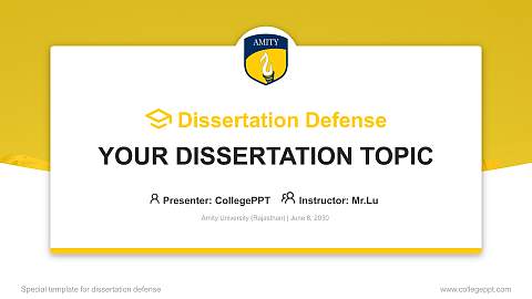 Amity University (Rajasthan) Graduation Thesis Defense PPT Template