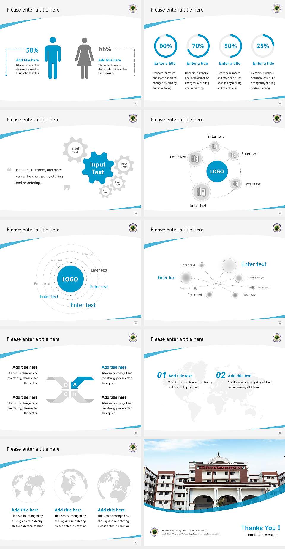 Atal Bihari Vajpayee Vishwavidyalaya Course/Courseware Creation PPT Template4:3 ratio PPT effect preview image4
