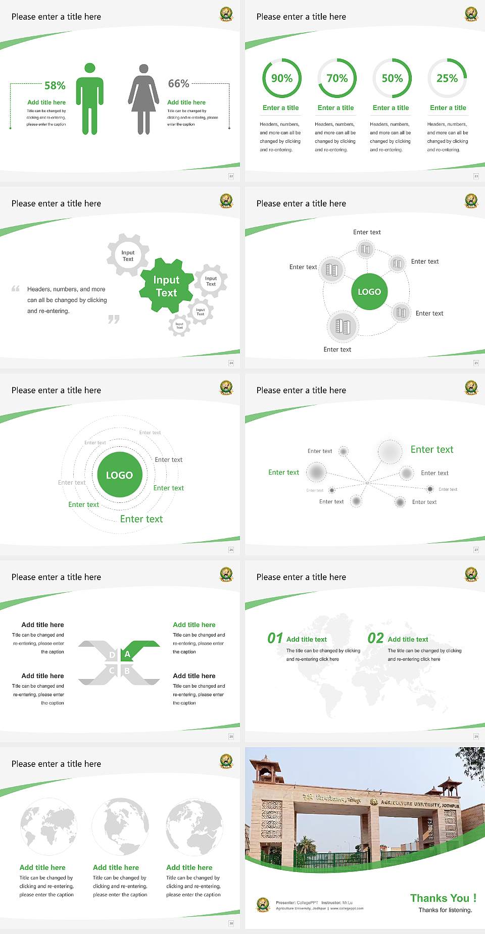 Agriculture University, Jodhpur Course/Courseware Creation PPT Template4:3 ratio PPT effect preview image4