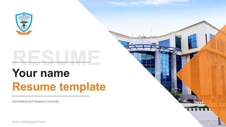 Atal Medical and Research University Resume PPT Template16:9 ratio PPT effect preview image