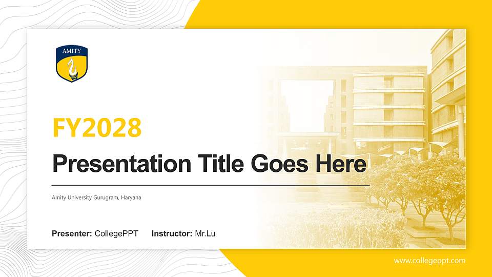 Amity University Gurugram, Haryana Academic Presentation/Research Findings Report PPT Template16:9 ratio PPT effect preview image