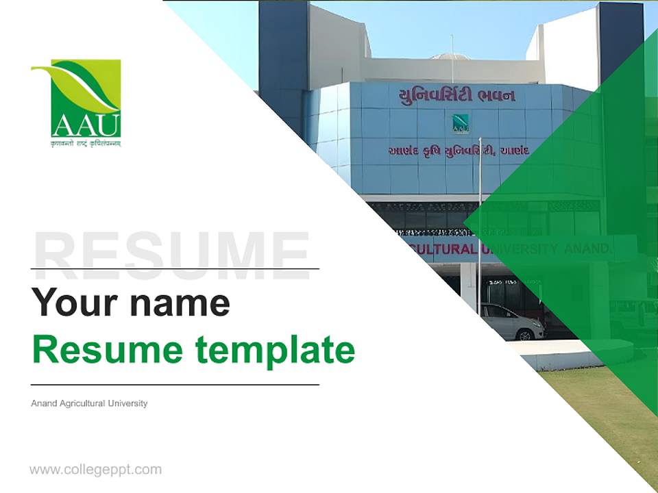 Anand Agricultural University Resume PPT Template4:3 ratio PPT effect preview image5