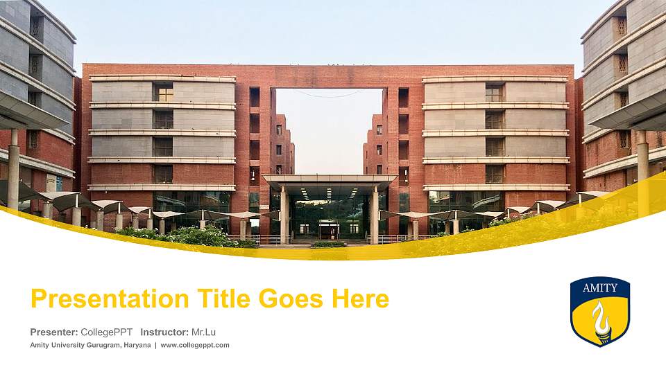 Amity University Gurugram, Haryana Course/Courseware Creation PPT Template16:9 ratio PPT effect preview image