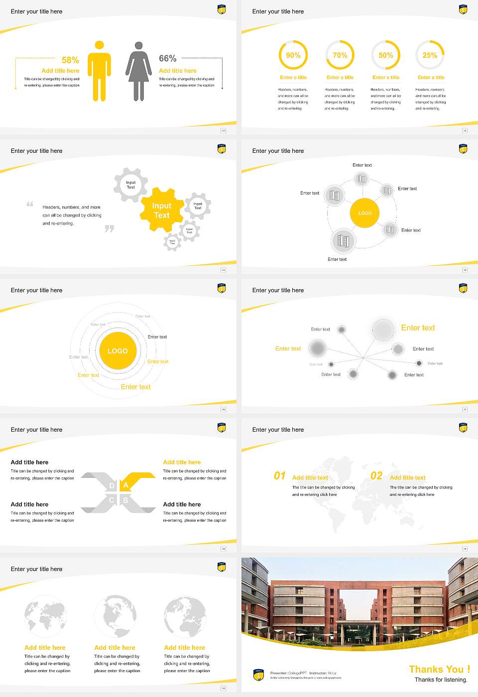 Amity University Gurugram, Haryana Course/Courseware Creation PPT Template16:9 ratio PPT effect preview image4