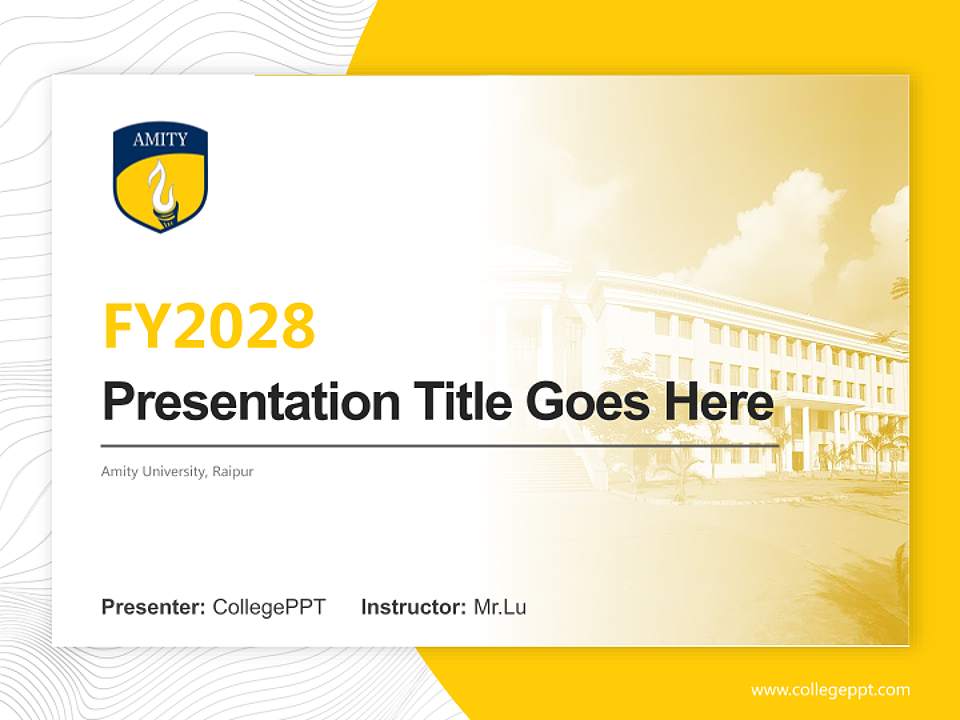 Amity University, Raipur Academic Presentation/Research Findings Report PPT Template4:3 ratio PPT effect preview image5