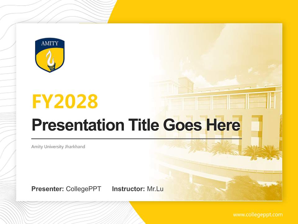 Amity University Jharkhand Academic Presentation/Research Findings Report PPT Template4:3 ratio PPT effect preview image5