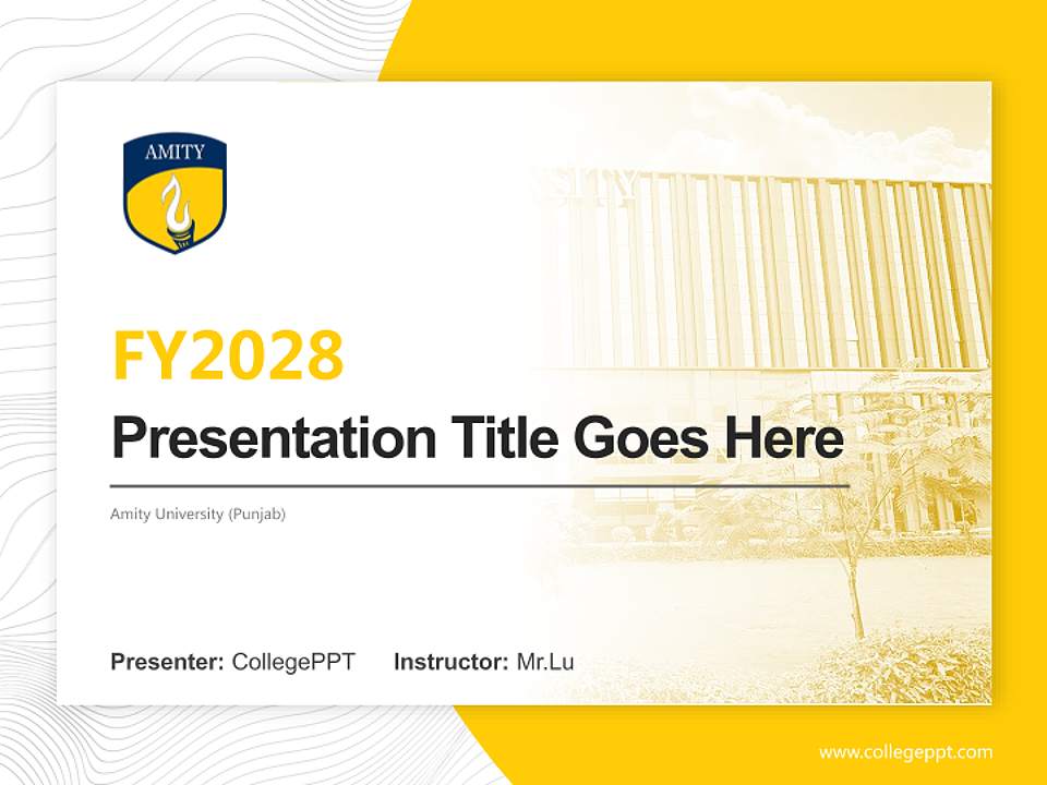 Amity University (Punjab) Academic Presentation/Research Findings Report PPT Template4:3 ratio PPT effect preview image5