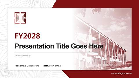 Ahmedabad University Academic Presentation/Research Findings Report PPT Template