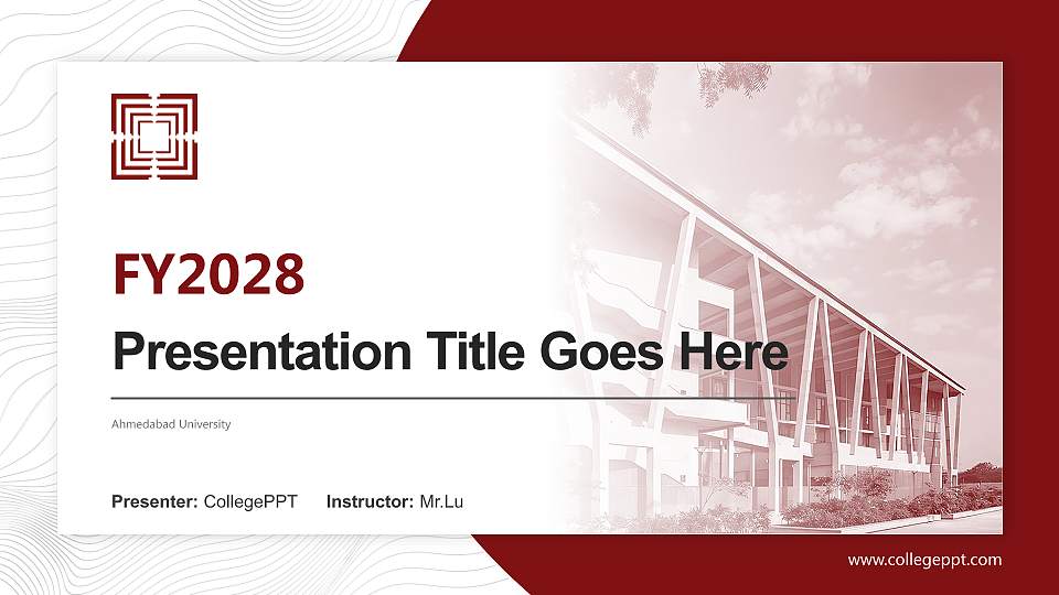 Ahmedabad University Academic Presentation/Research Findings Report PPT Template16:9 ratio PPT effect preview image