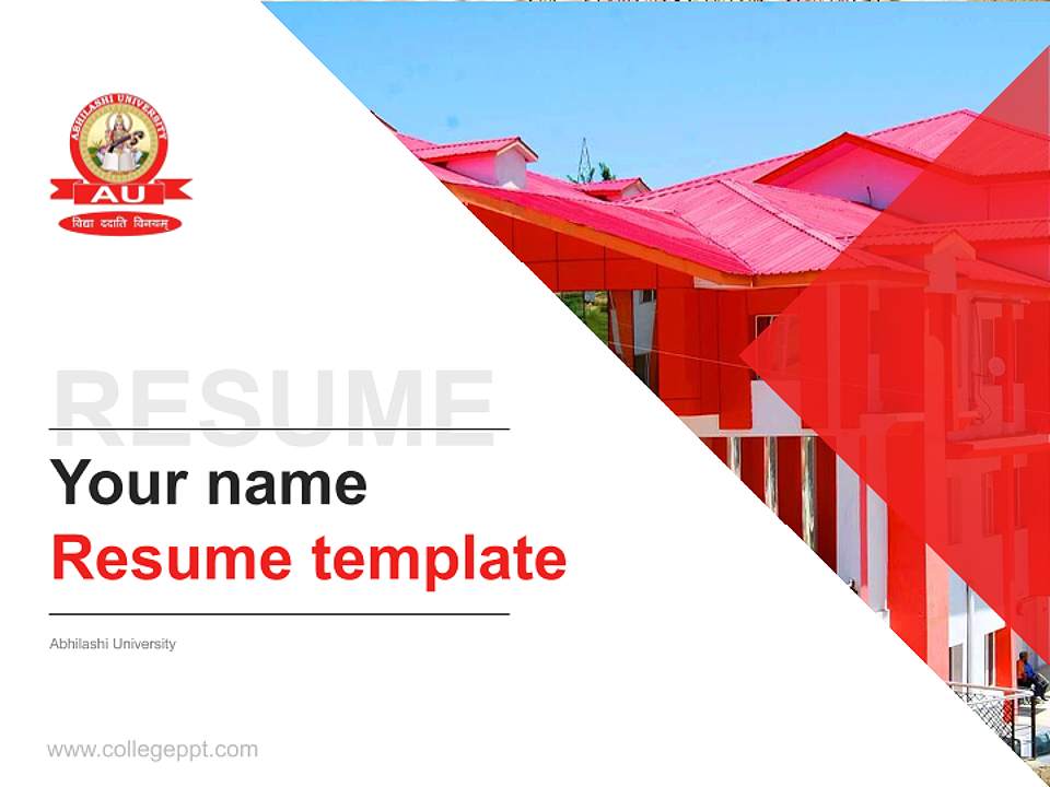 Abhilashi University Resume PPT Template4:3 ratio PPT effect preview image5