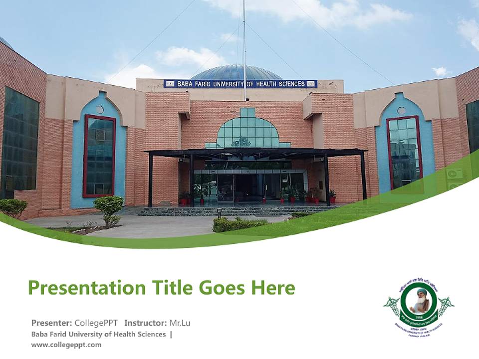 Baba Farid University of Health Sciences Course/Courseware Creation PPT Template4:3 ratio PPT effect preview image5