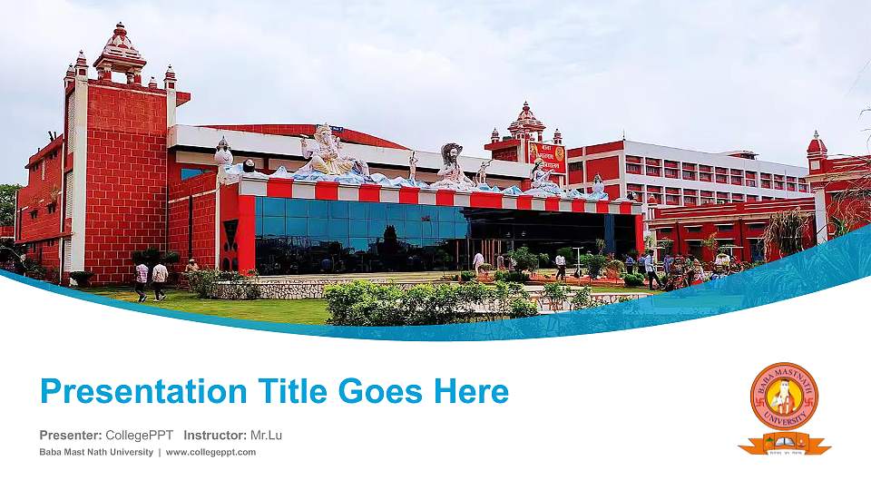 Baba Mast Nath University Course/Courseware Creation PPT Template16:9 ratio PPT effect preview image